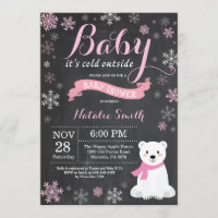 Baby Its Cold Outside Polar Bear Girl Baby Shower