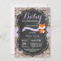 Baby its Cold Outside Purple Fox Girl Baby Shower