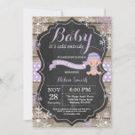 Baby its Cold Outside Purple Girl Baby Shower Invitation<br><div class="desc">Baby its Cold Outside Rustic Winter Baby Shower invitation. Purple Snowflake. Rustic Wood Chalkboard Background. Country Vintage Retro Barn. Girl Baby Shower Invitation. Winter Holiday Baby Shower Invite. Blue and White Snowflakes. For further customization,  please click the "Customize it" button and use our design tool to modify this template.</div>