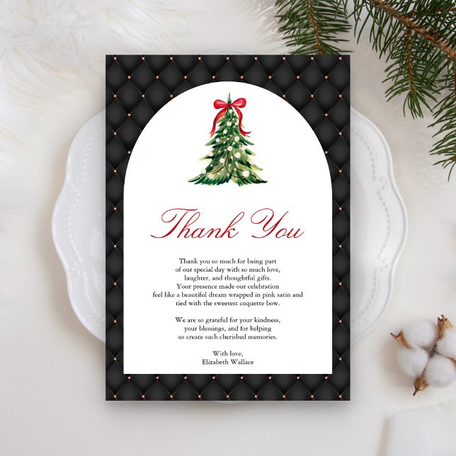 Baby It's Cold Outside Red Bow Baby Shower Thank You Card (Creator Uploaded)