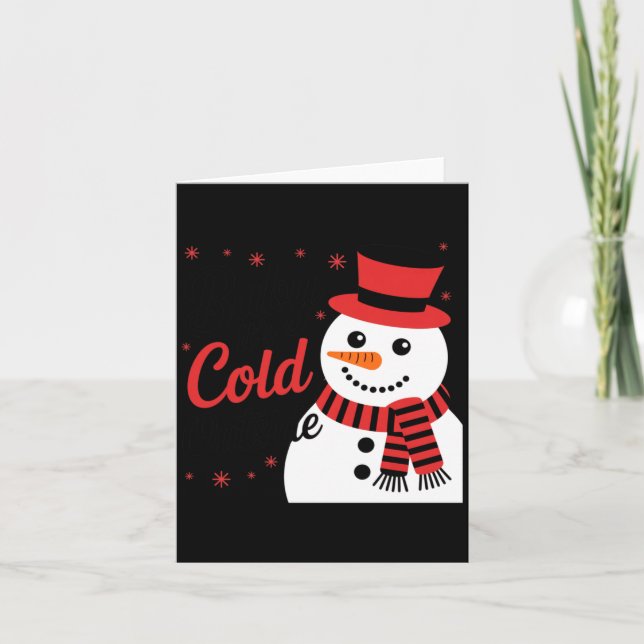 Baby It's Cold Outside Retro Christmas Long Sleeve Card (Front)