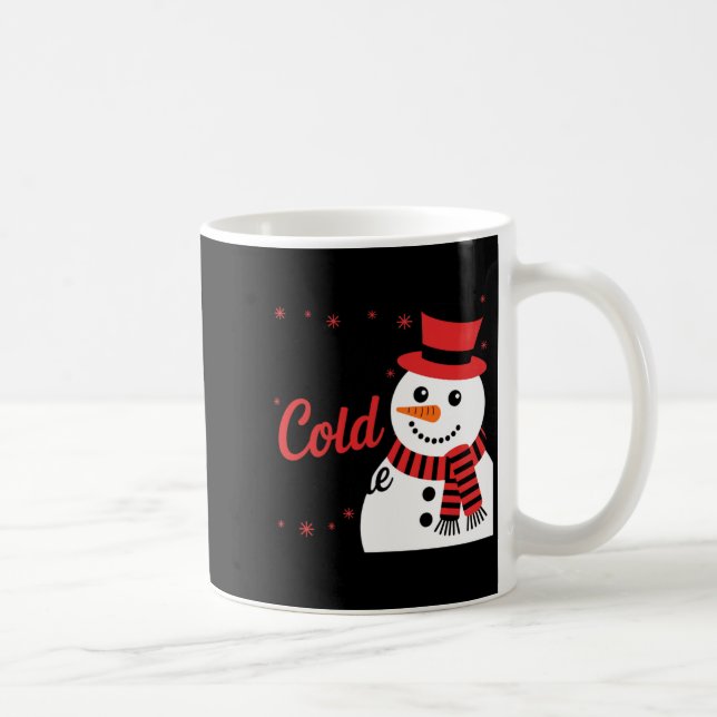 Baby It's Cold Outside Retro Christmas Long Sleeve Coffee Mug (Right)