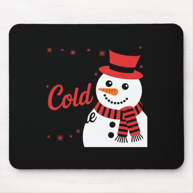 Baby It's Cold Outside Retro Christmas Long Sleeve Mouse Pad (Front)