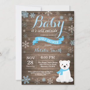 Baby Its Cold Outside Rustic Winter Baby Shower Invitation