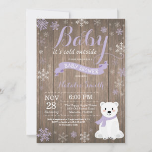 Baby Its Cold Outside Rustic Winter Baby Shower Invitation