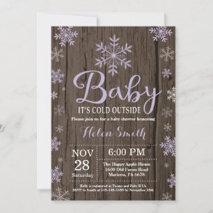 Baby Its Cold Outside Rustic Winter Baby Shower Invitation