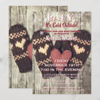 Baby Its Cold Outside Rustic Wood Winter Shower