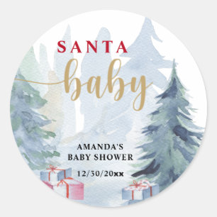 Baby its cold outside Santa baby shower Classic Round Sticker