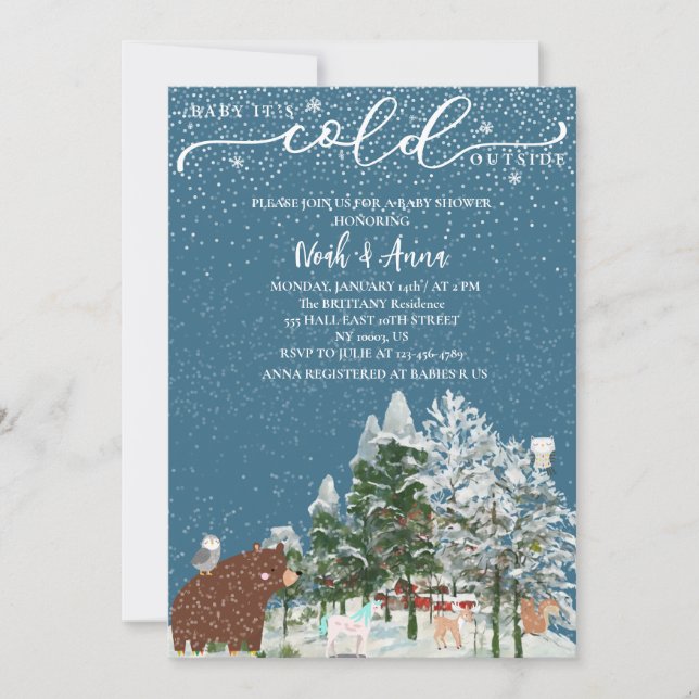  baby its cold outside scandi winter baby shower invitation (Front)