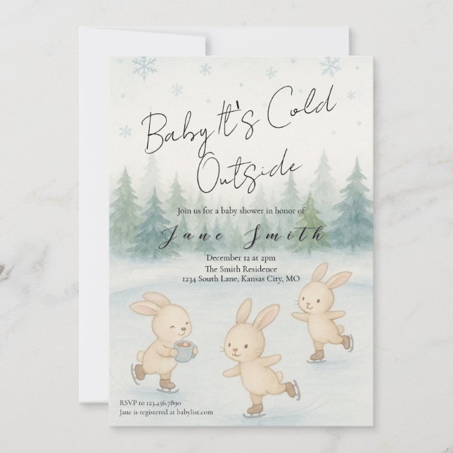 Baby its cold outside shower invite (Front)
