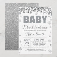 Baby its Cold Outside Silver and Grey Baby Shower
