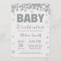 Baby its Cold Outside Silver and Grey Baby Shower
