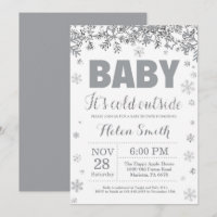 Baby its Cold Outside Silver and Grey Baby Shower