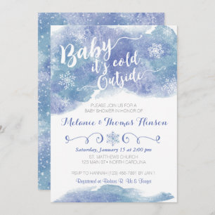 Baby It's Cold Outside Snow Baby Shower Invitation