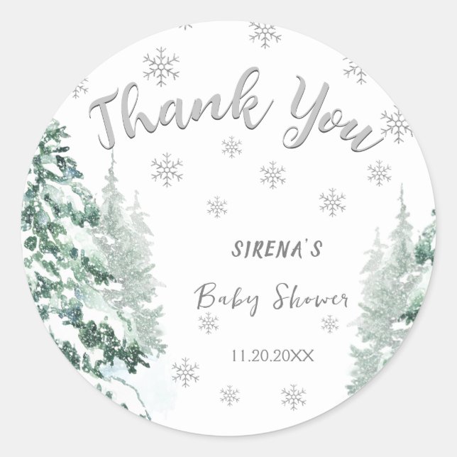 Baby it's Cold Outside | Snow Winter Baby Shower Classic Round Sticker (Front)