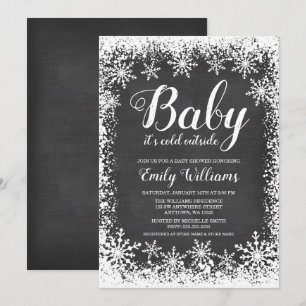 Baby It's Cold Outside Snow Winter Baby Shower Invitation