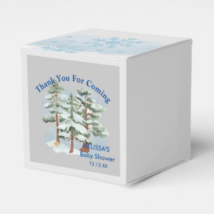 Baby its cold outside snowflake winter forest favor box