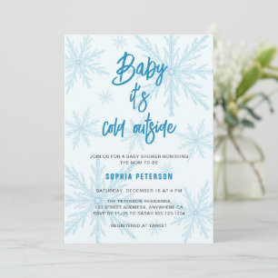 Baby Its Cold Outside Snowflakes Boy Baby Shower Invitation