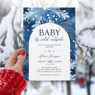 Baby it's Cold Outside Snowflakes Boy Baby Shower Invitation