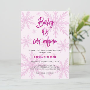 Baby Its Cold Outside Snowflakes Girl Baby Shower Invitation