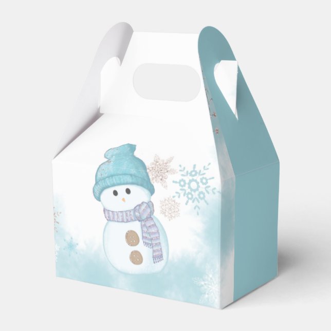 Baby It's Cold Outside Snowman Baby Shower Favor Box (Front Side)