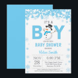 Baby its Cold Outside Snowman Boy Baby Shower Invitation<br><div class="desc">Baby its Cold Outside Winter Snowman Boy Baby Shower Invitation. Baby its cold outside Baby Shower invitation. Blue and White Snowflake. Boy Baby Shower Invitation. Winter Holiday Baby Shower Invite. White Background. For further customization,  please click the "Customize it" button and use our design tool to modify this template.</div>