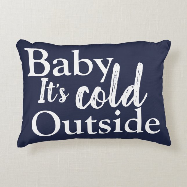 Baby It's Cold Outside Snowman Pattern Accent Pillow (Front)