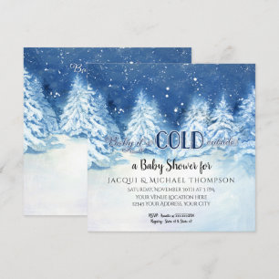 Baby its Cold Outside Snowy Trees Baby Shower Invitation
