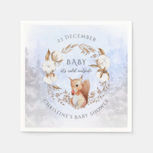 Baby It's Cold Outside Squirrel Winter Baby Shower Napkin