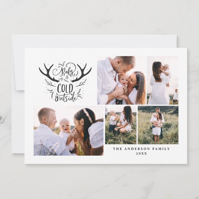 Baby it's cold outside stag Christmas Holiday Card (Front)