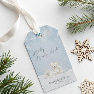 Baby, It's Cold Outside Teddy Bear Snowflakes  Gift Tags