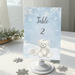 Baby, It's Cold Outside Teddy Bear Winter Table Number