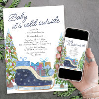 Baby its Cold Outside Vintage Sleigh Baby Shower