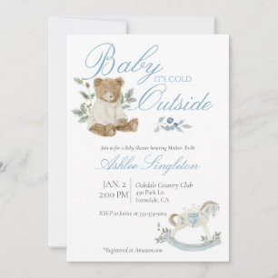 Baby It's Cold Outside Vintage Toys Invitation