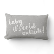 baby, it's cold outside! Wavy pattern grey pillow