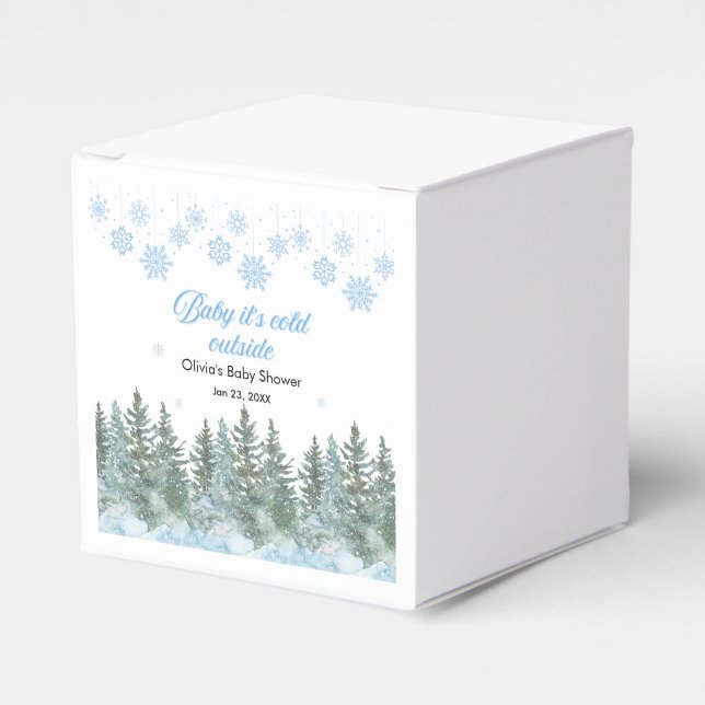 Baby It's Cold Outside Winter Baby Shower Favor Box (Front Side)
