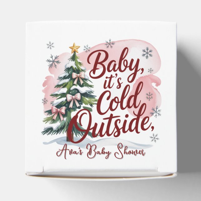 Baby, It's Cold Outside Winter Baby Shower  Favor Box (Top)