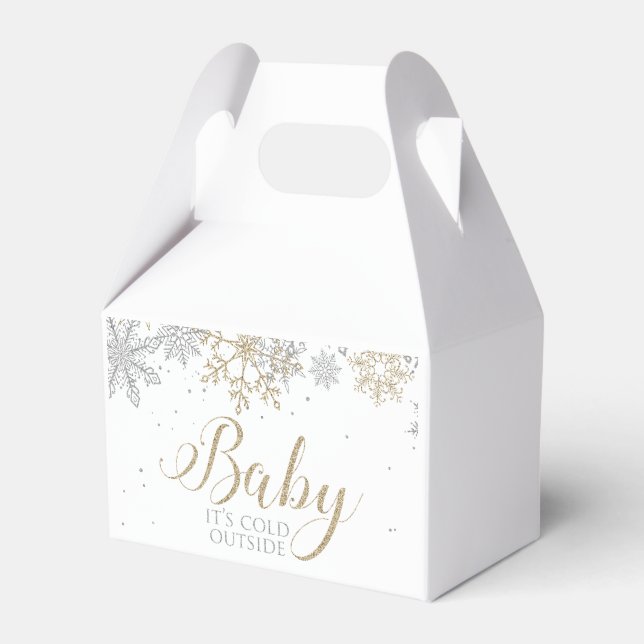 Baby It's Cold Outside Winter Baby Shower Favor Box (Front Side)