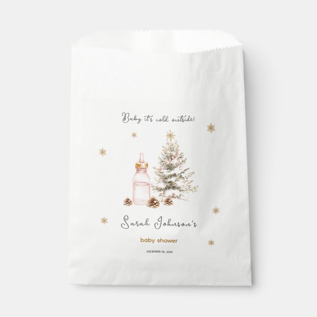 Baby it's cold outside Winter Baby Shower Favour Bag (Front)