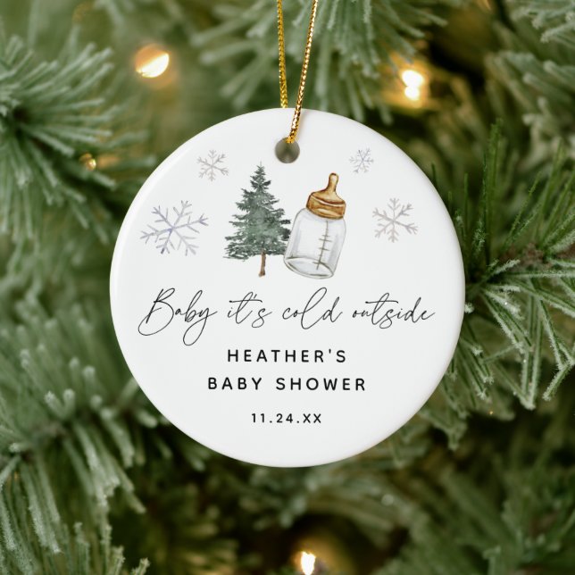 Baby It's Cold Outside Winter Baby Shower Favours Ceramic Ornament (Tree)