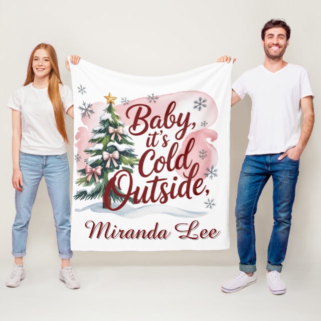 Baby, It's Cold Outside Winter Baby Shower  Fleece Blanket (In Situ)