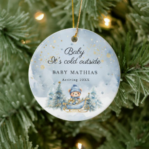 Baby It's Cold Outside Winter Baby Shower Gifts Ceramic Ornament