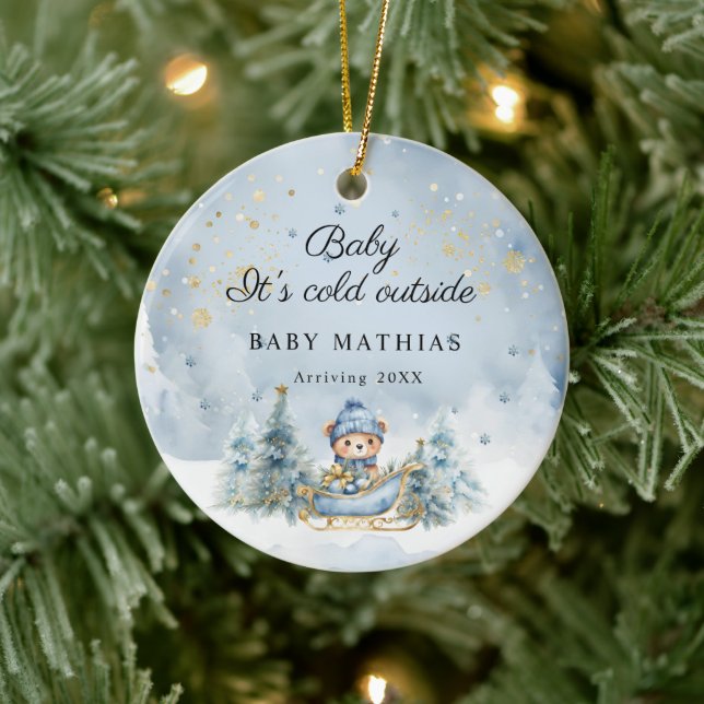 Baby It's Cold Outside Winter Baby Shower Gifts Ceramic Ornament (Tree)