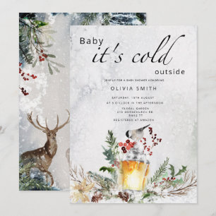 Baby it's cold outside winter baby shower  invitation
