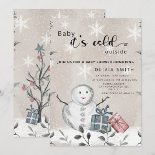 Baby it's cold outside winter baby shower invitation