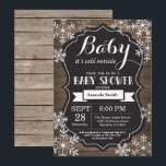 Baby Its Cold Outside Winter Baby Shower Invitation<br><div class="desc">Baby Its Cold Outside Winter Baby Shower Invitation. Boy or Girl Baby Shower Invitation. Winter Holiday Baby Shower Invite. White Snowflakes. Rustic Wood and Chalkboard Background. For further customization,  please click the "Customize it" button and use our design tool to modify this template.</div>