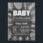 Baby its Cold Outside Winter Baby Shower Invitation<br><div class="desc">Baby its Cold Outside Winter Baby Shower Invitation. White Snowflake. Boy or Girl Baby Shower Invitation. Winter Holiday Baby Shower Invite. Chalkboard Background. Black and White. For further customization,  please click the "Customize it" button and use our design tool to modify this template.</div>