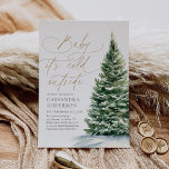 Baby It's Cold Outside Winter Baby Shower Invitation<br><div class="desc">Invite friends and family to celebrate a little one on the way with this simple and elegant christmas tree baby shower invitation.</div>