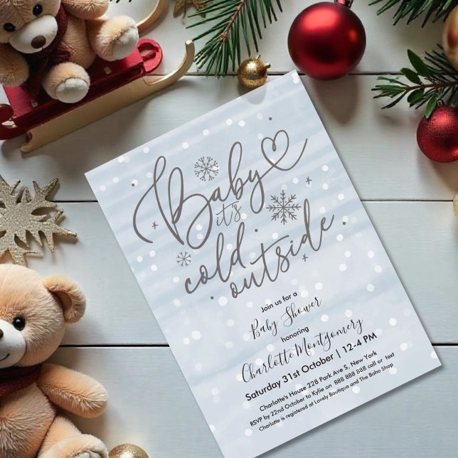 Baby It's Cold Outside Winter Baby Shower Invitation (Creator Uploaded)