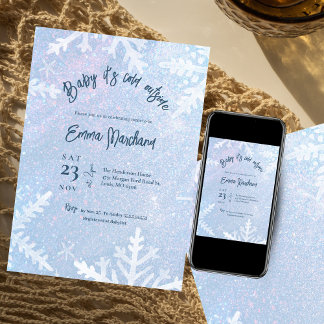 Baby it's cold outside Winter baby shower Invitation